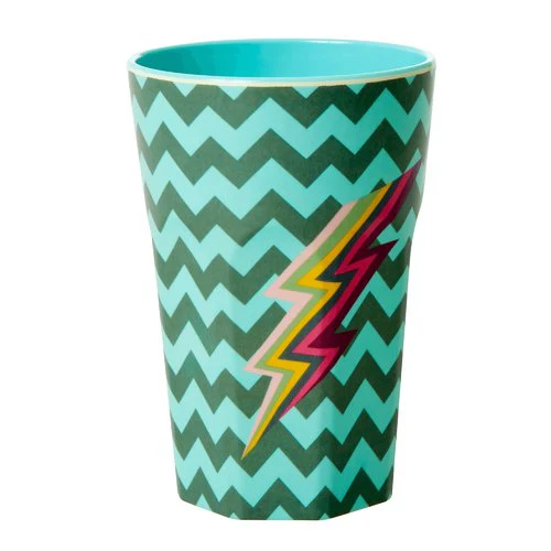 Elfenstall Rice Becher mit Wunsch-Namen personalisiert ZigZag Blitz Large