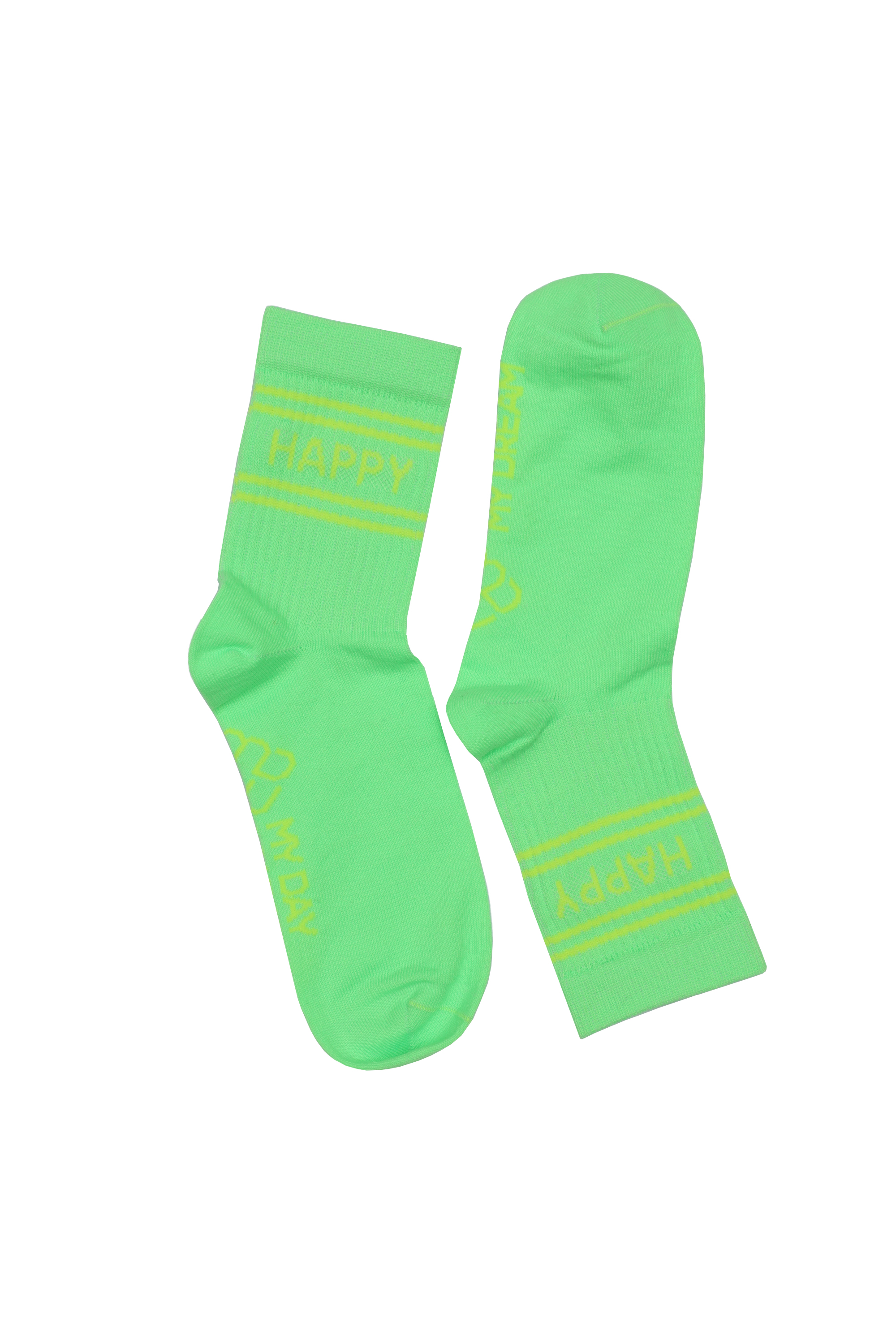 Kindersocken Strümpfe Neon Grün Happy