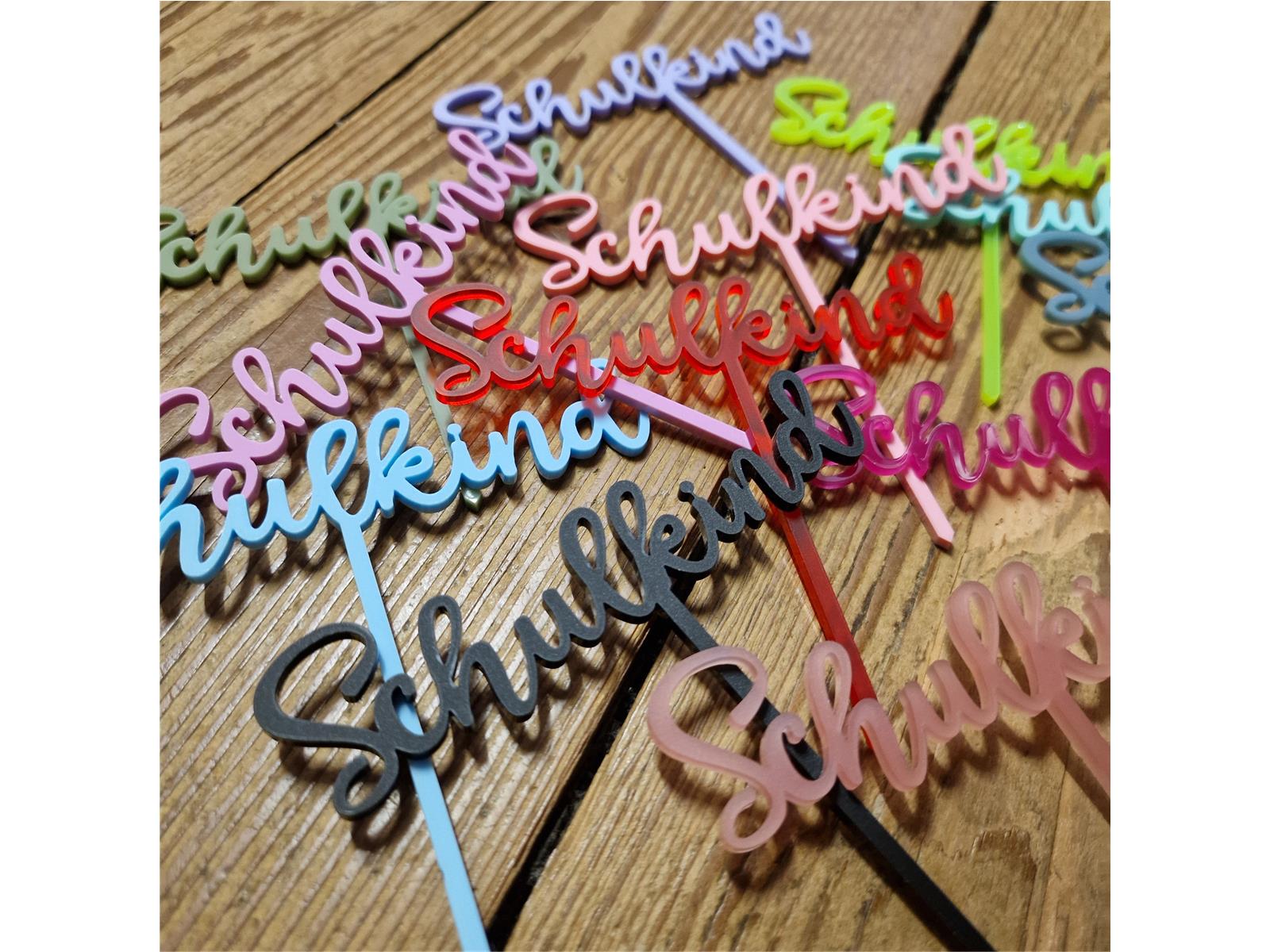 Kuchentopper für den Schulanfang aus Acryl Schulkind