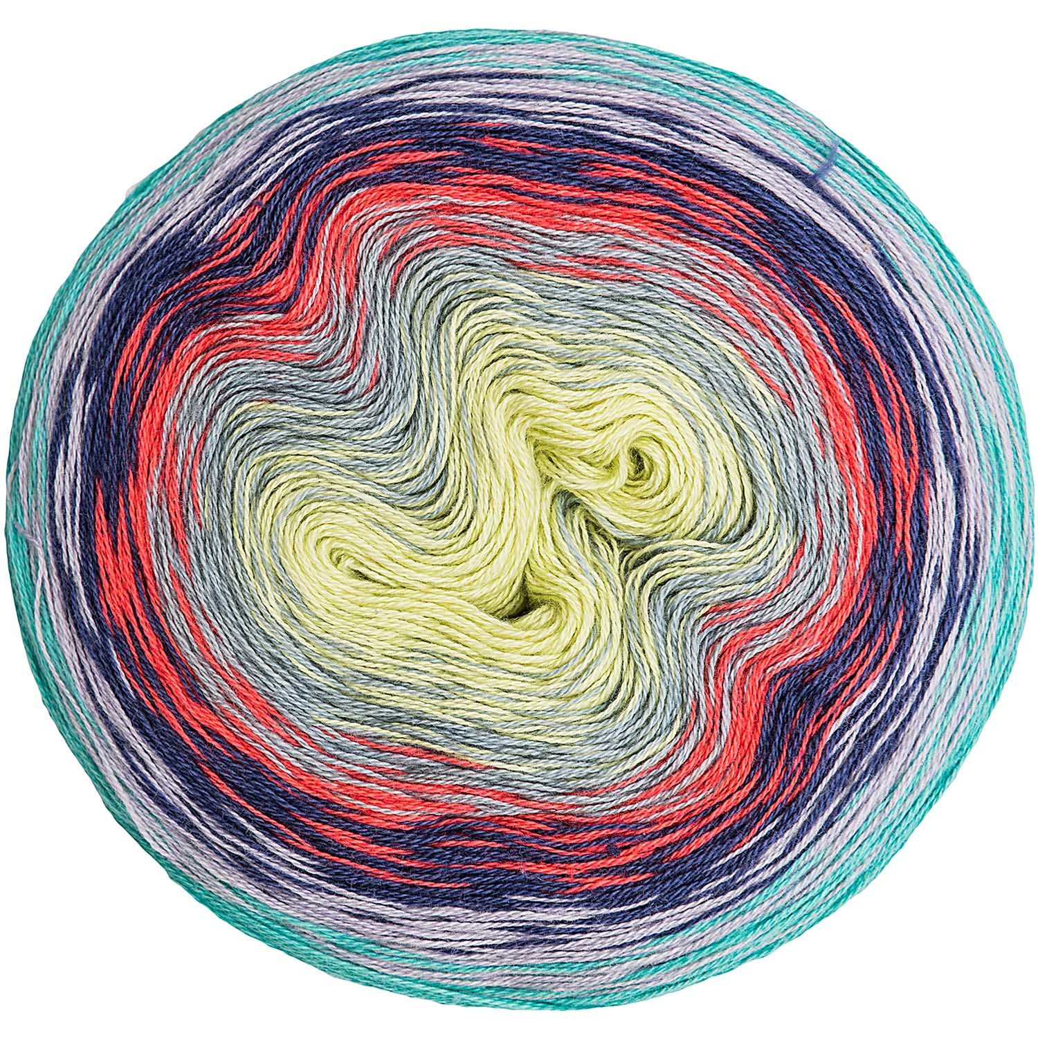 Rico Design Creative Cotton Dégradé Super 6 200g Farbe 002 Türkis-Melone