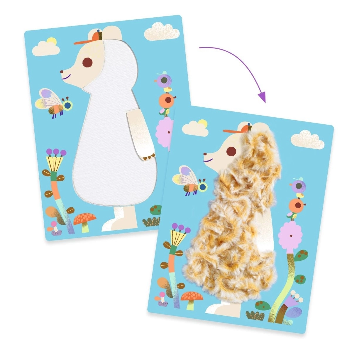 Djeco Bastelpackung Flauschige Freunde 3-6 Jahre