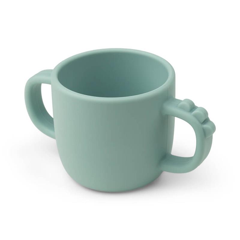 Done by deer Silikonbecher mit Griff Peekaboo Becher Elefant blau