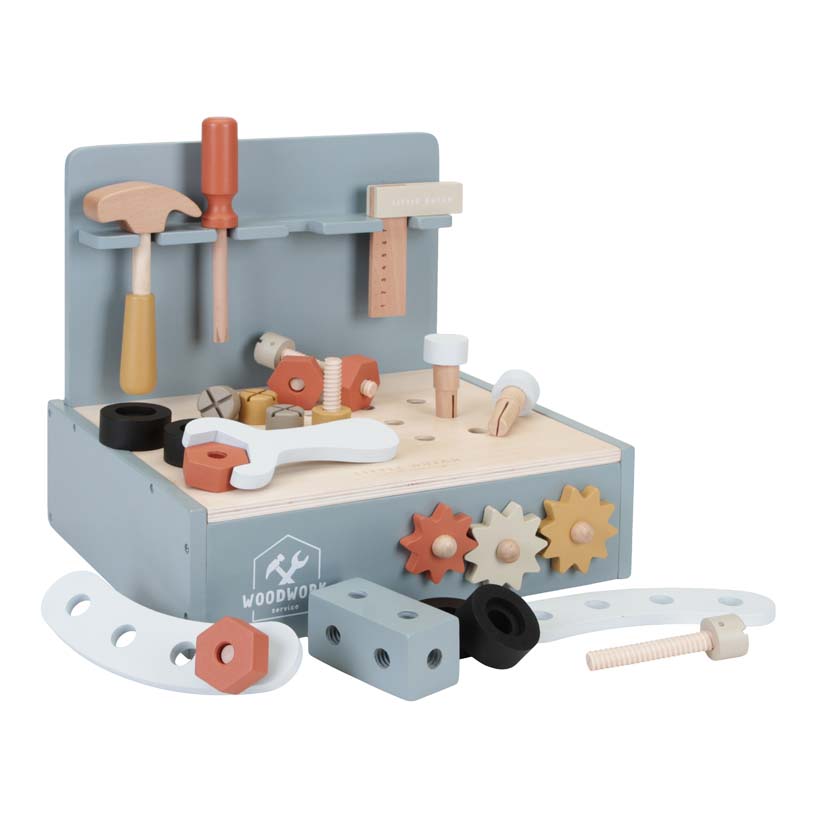 Little Dutch Spiel Mini Werkbank aus Holz blau Little Dutch Spiel Mini Werkbank aus Holz blau