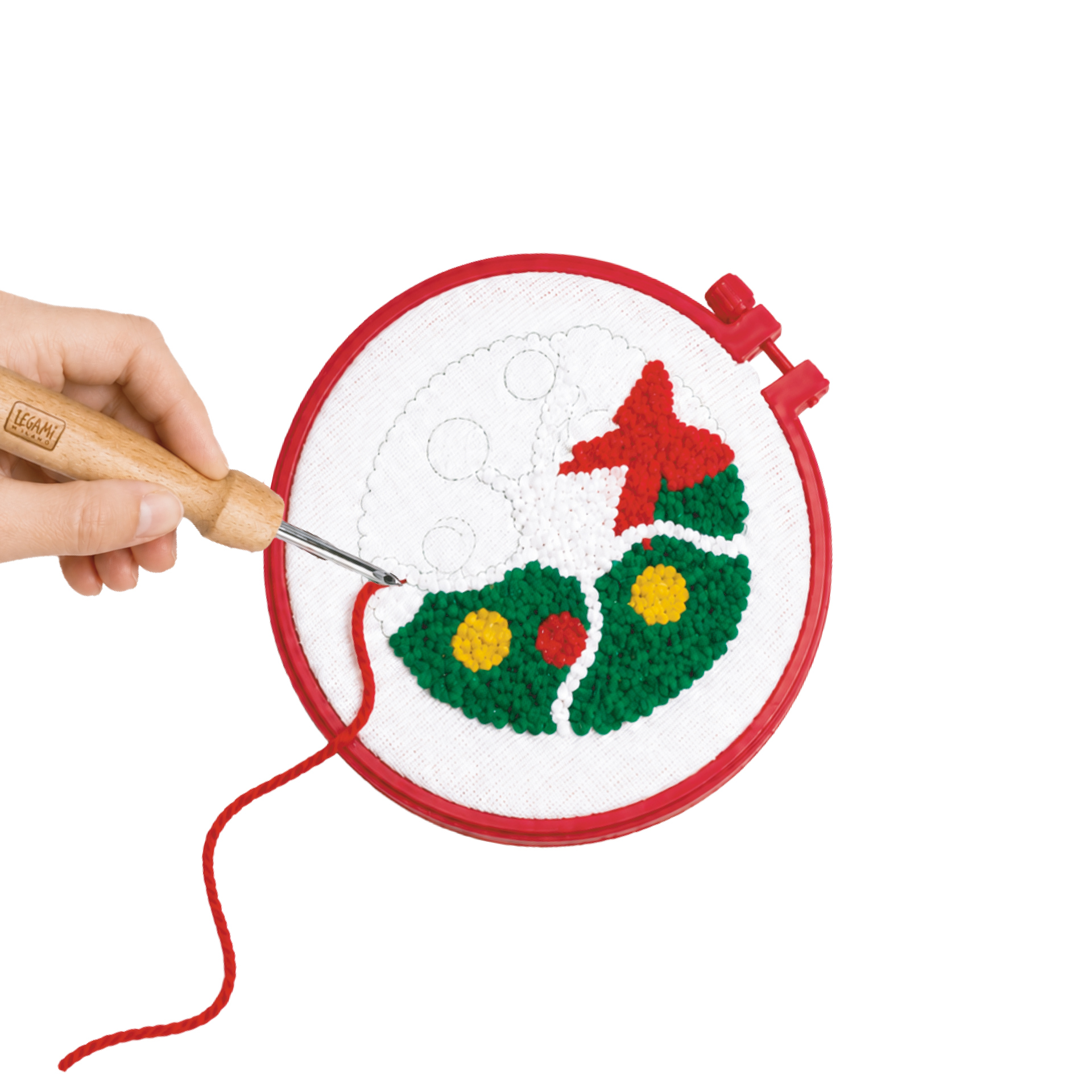 Legami DIY Set für Weihnachtsanhänger Punch Needle Kit