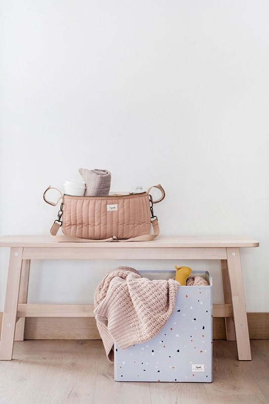 3 Sprouts Kinderwagentasche Kinderwagenorganizer gesteppt Clay