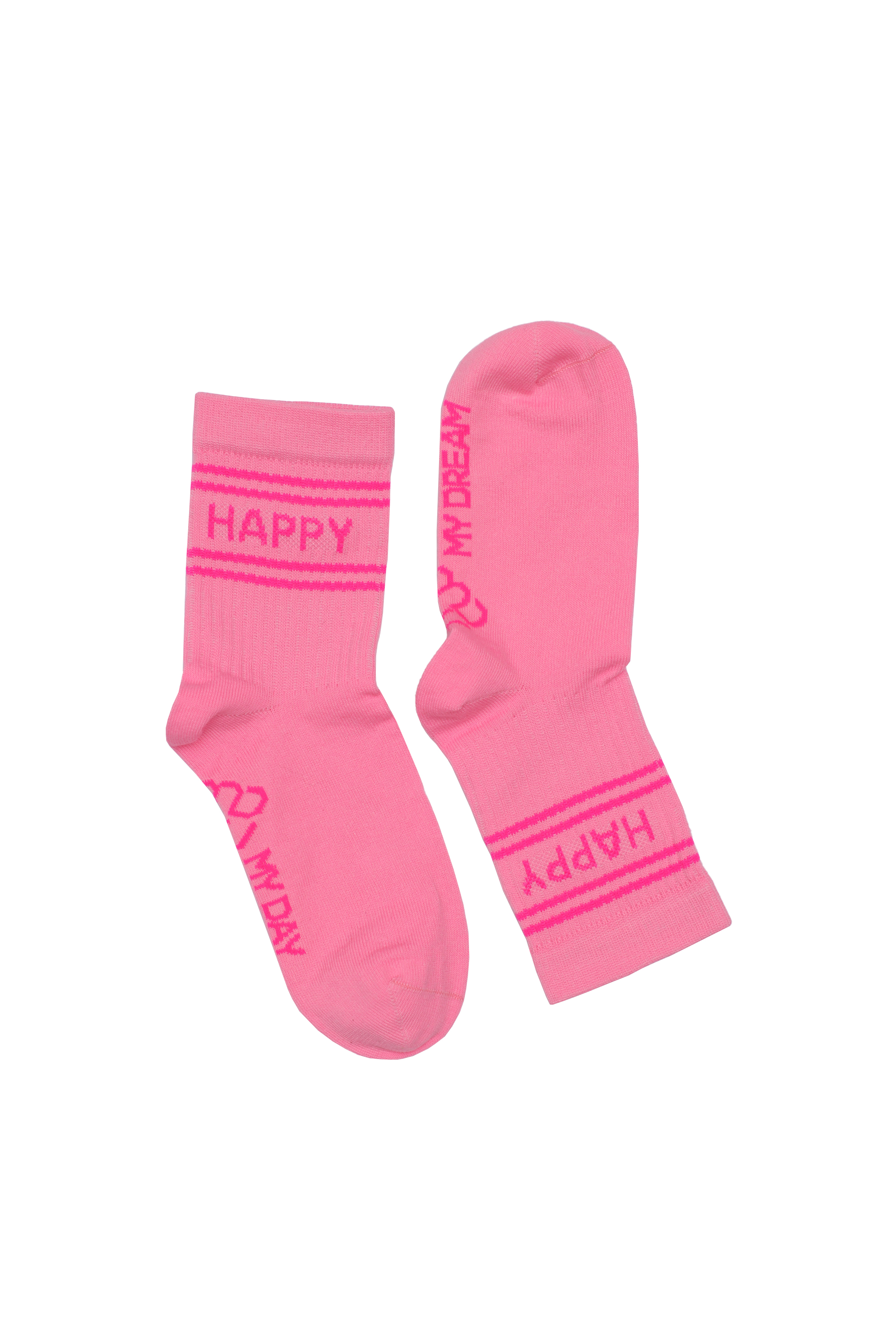 My Day My Dream Kindersocken Strümpfe Neon Pink Happy