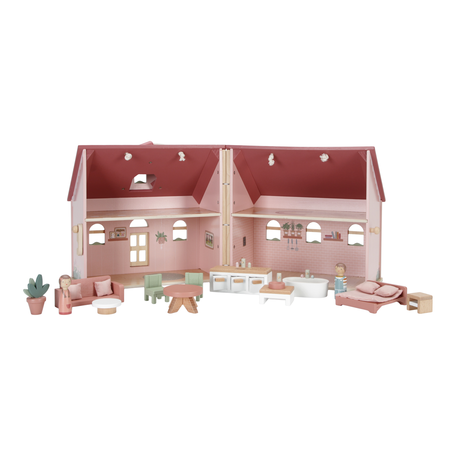 Little Dutch Tragbares Puppenhaus aus Holz pink