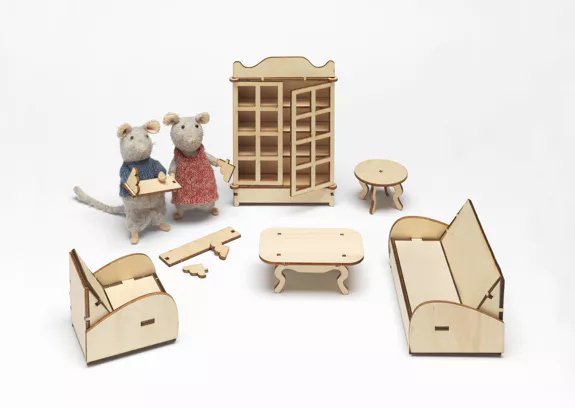 The Mouse Mansion DIY Puppenhaus Möbelset für Kinder Wohnzimmer