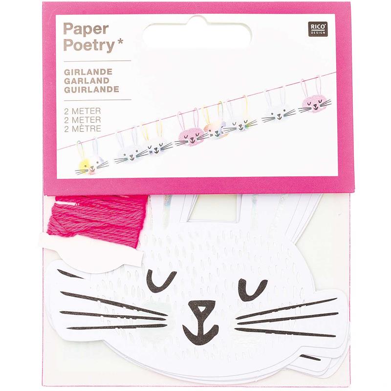 Rico Design Hasen-Girlande Hasenkopf Party Partydekoration