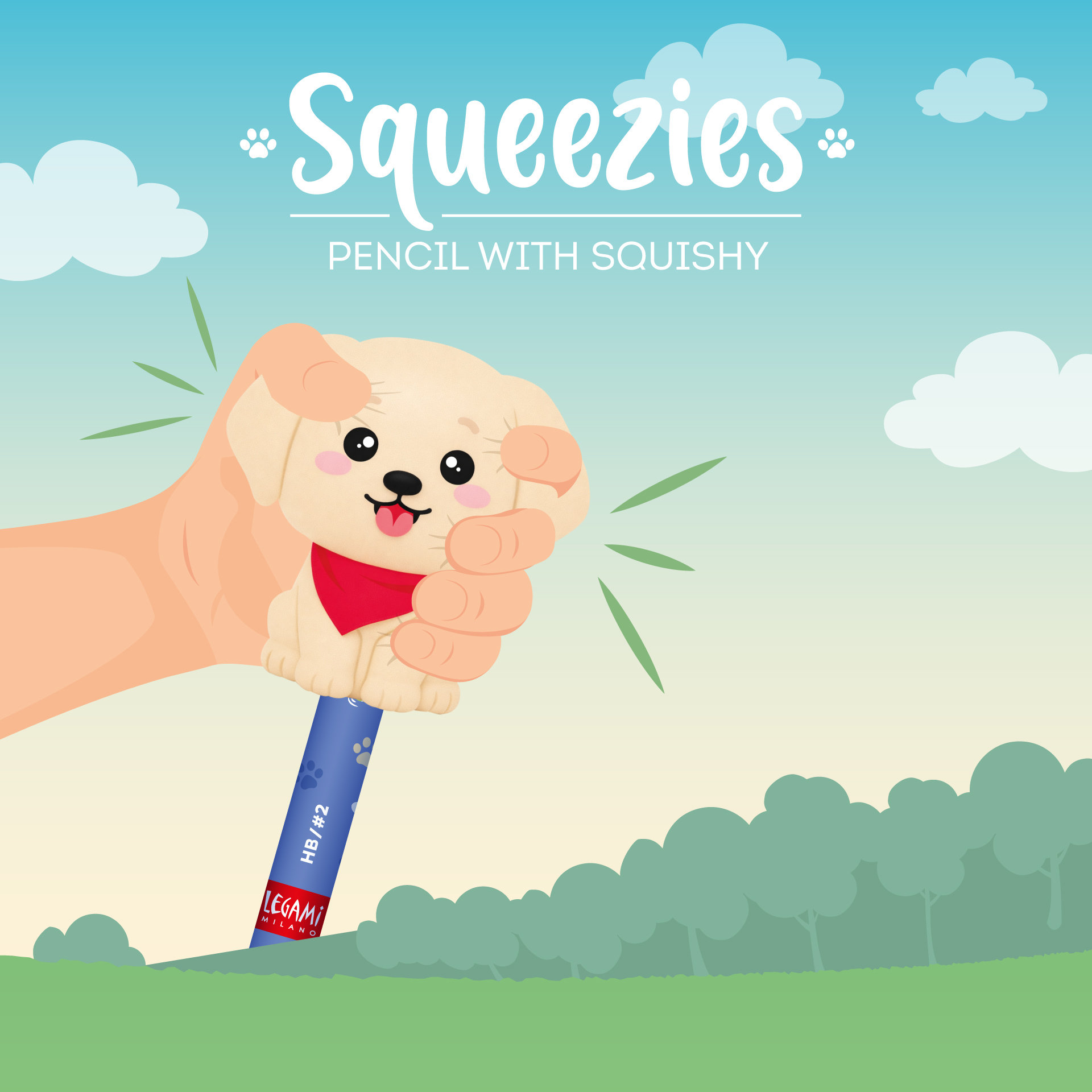 Legami Squeezies Anti-Stress-Bleistift Golden Retriever Hund
