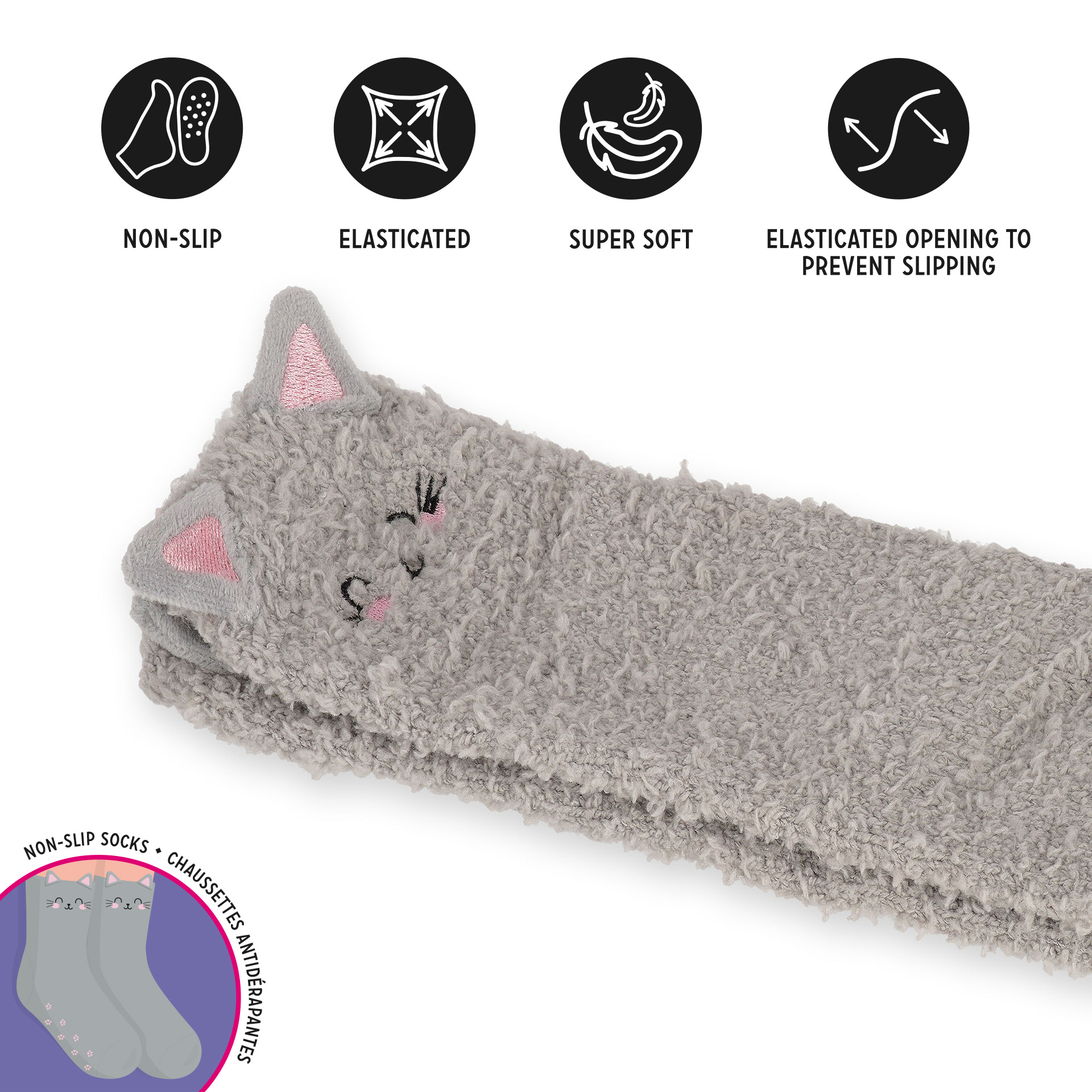 Legami Rutschfeste Socken für Erwachsene It's a Match Kitty Katze