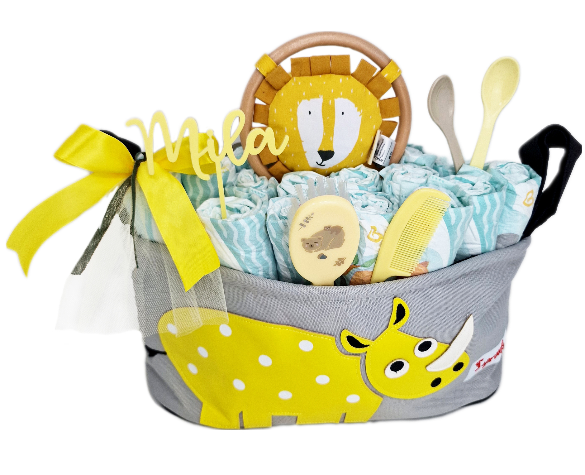 Elfenstall Windeltorte 3 Sprouts Kinderwagentasche Nashorn
