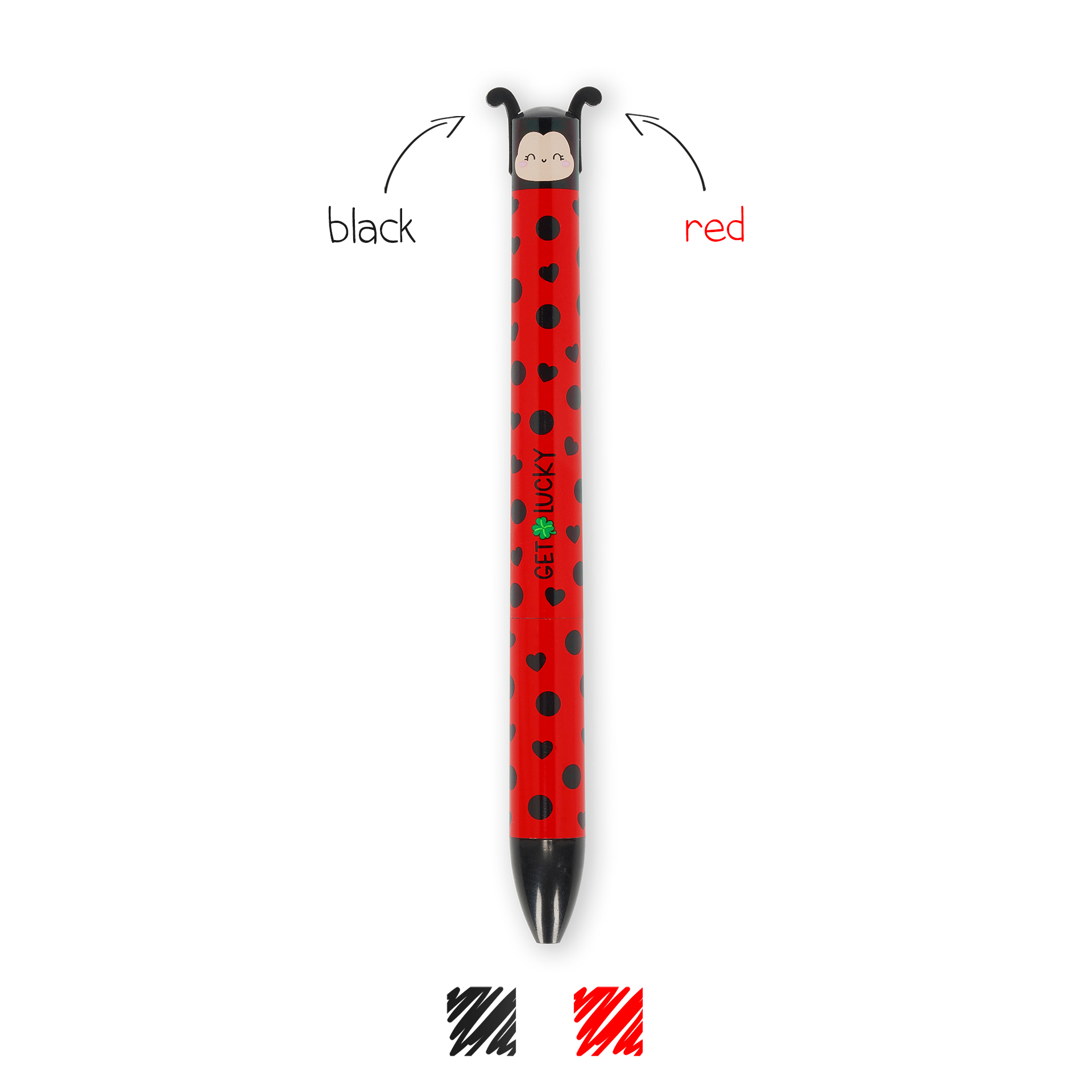 Legami Zweifarbiger Kugelschreiber Click & Clack Ladybug Marienkäfer