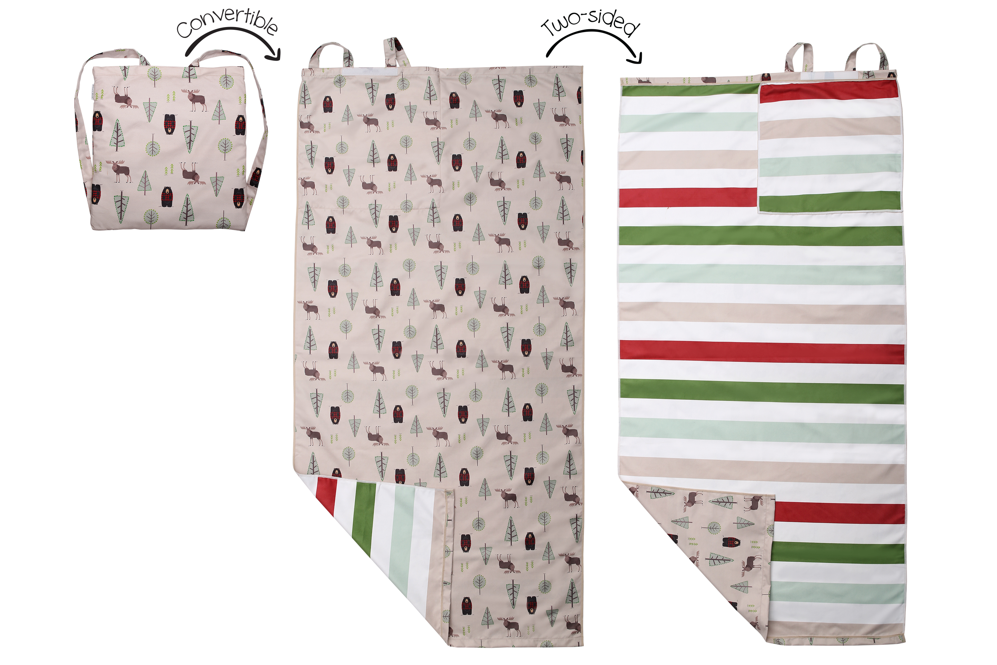 FlapJackKids 2 in 1 Strandtuch und Rucksack wendbar Elch & Bär FlapJackKids 2 in 1 Strandtuch und Rucksack wendbar Elch & Bär