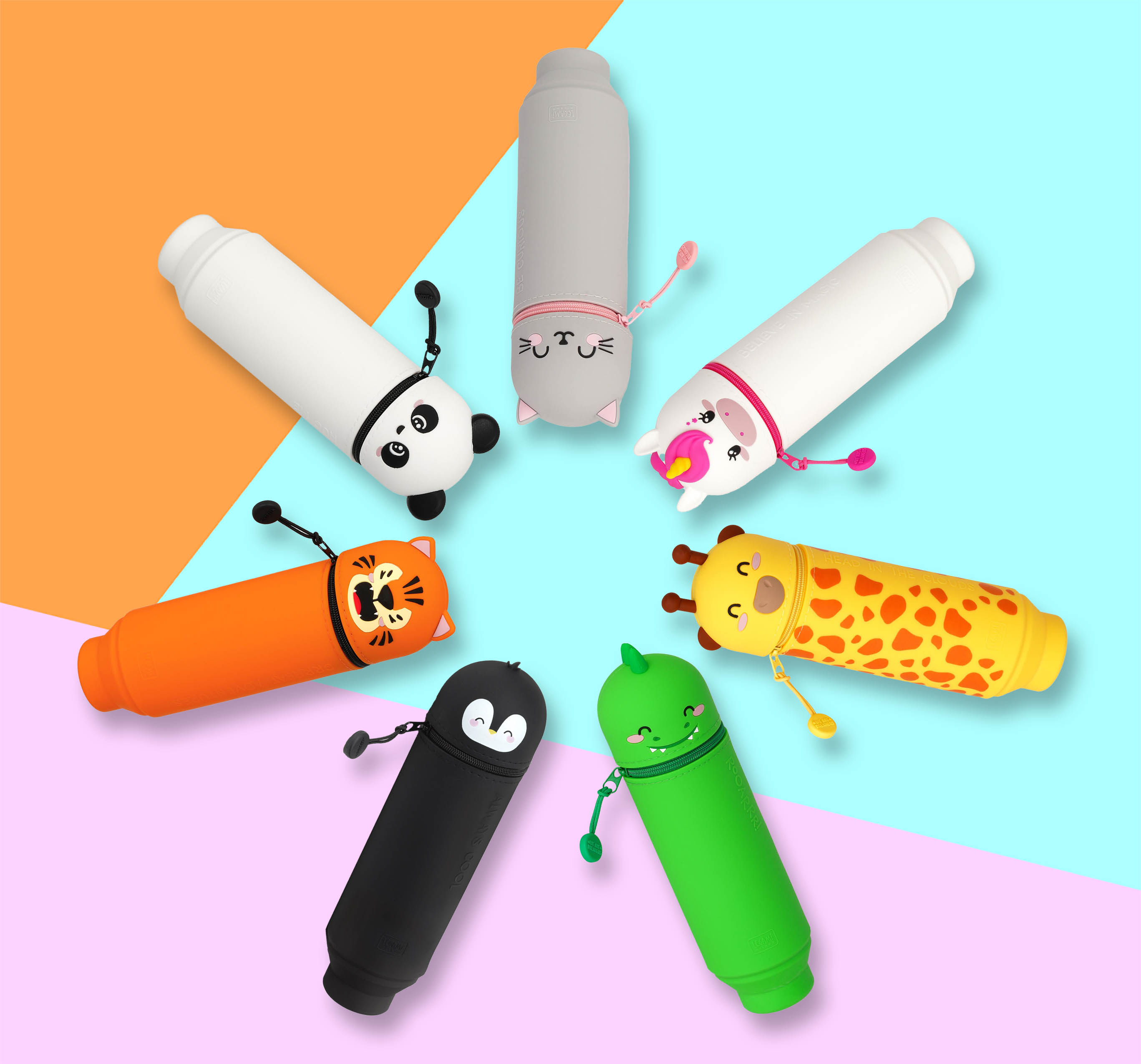 Legami 2 in 1 Federmäppchen aus Silikon Kawaii Pinguin