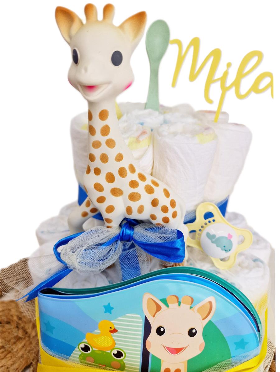 Elfenstall Windeltorte Pamperstorte mit Giraffe Vulli Sophie Elfenstall Windeltorte Pamperstorte mit Giraffe Vulli Sophie