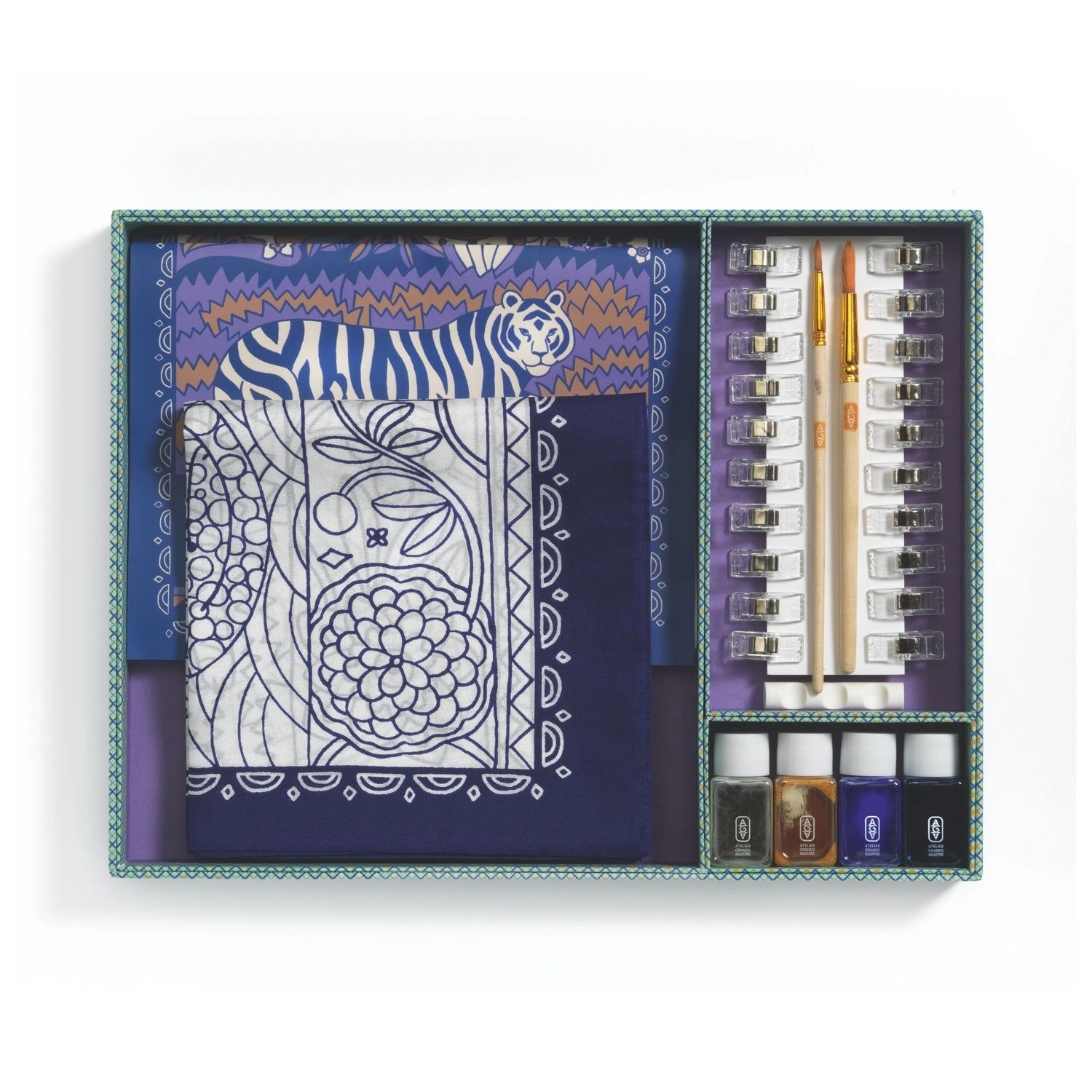 Djeco Atelier 10 Seidenmalerei Tiger Bastelset