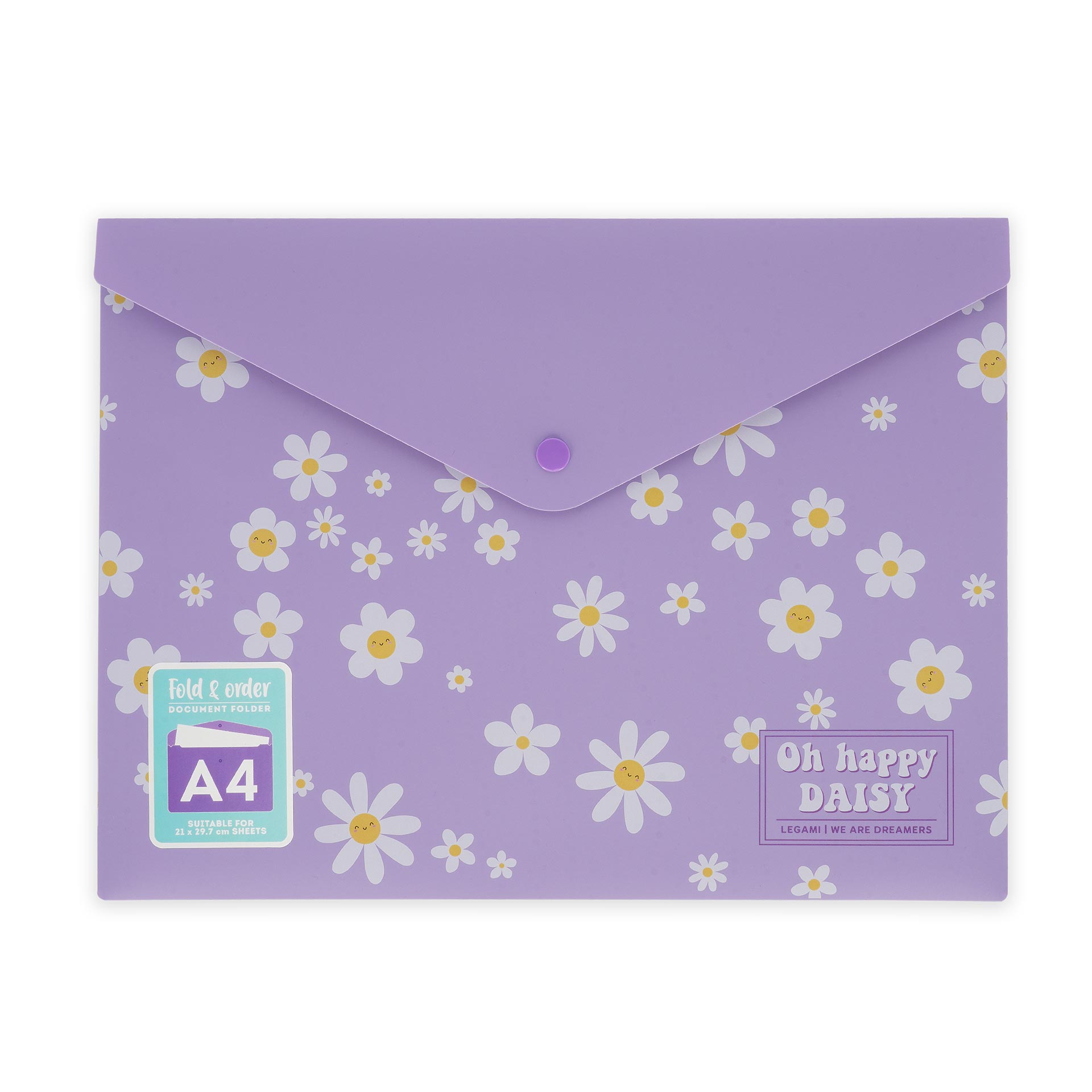 Legami Dokumententasche mit Druckverschluss A4 lila Blumen