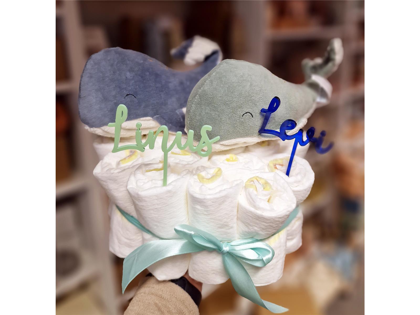 Elfenstall Windeltorte Pamperstorte Zwillingstorte Wal Elfenstall Windeltorte Pamperstorte Zwillingstorte Wal