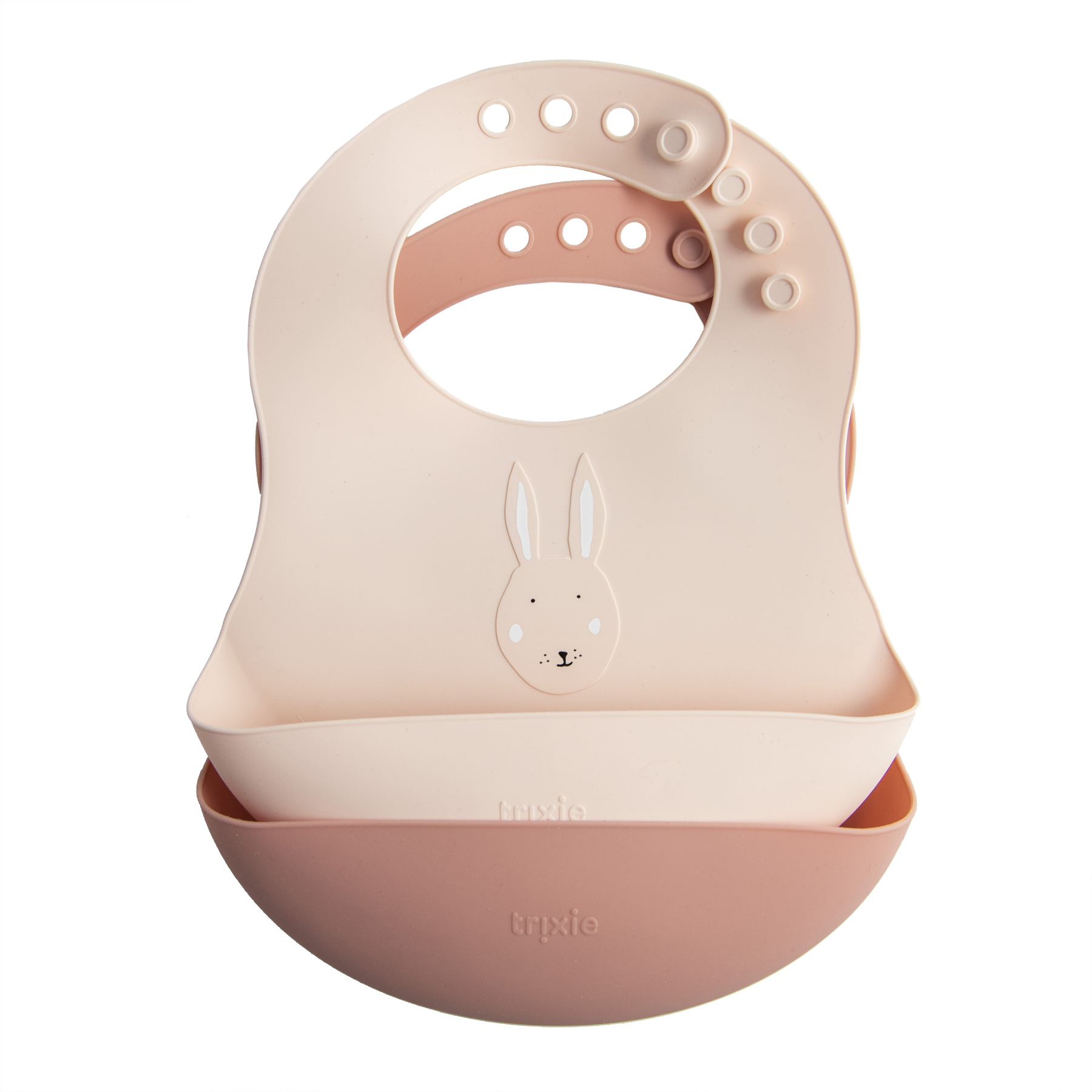Trixie Baby Silikon Lätzchen 2er Pack Mrs. Rabbit Hase rosa