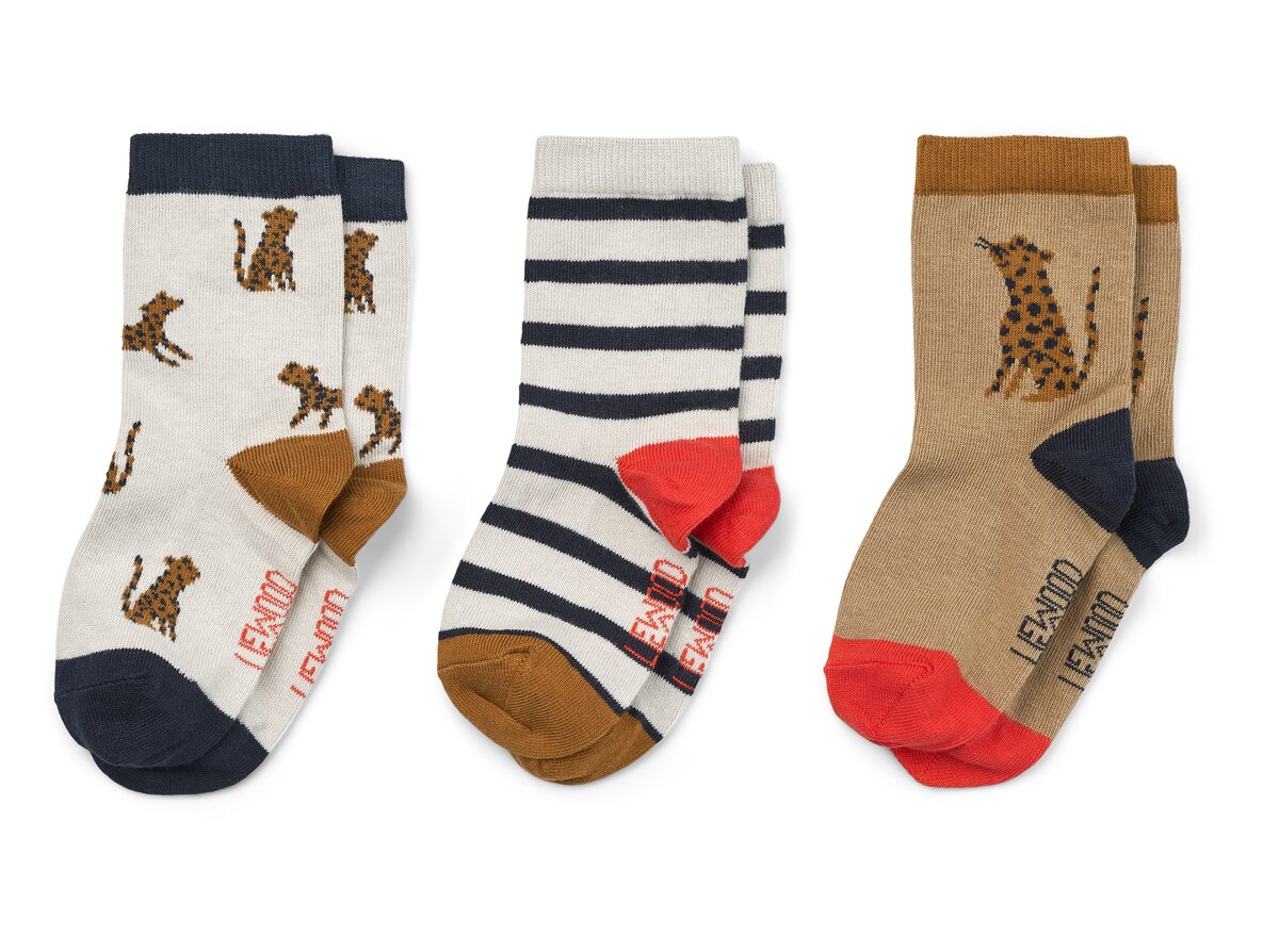 Liewood Strümpfe Socken Silas Leopard Sandy 3er Set 17/18 (0-6 Monate)