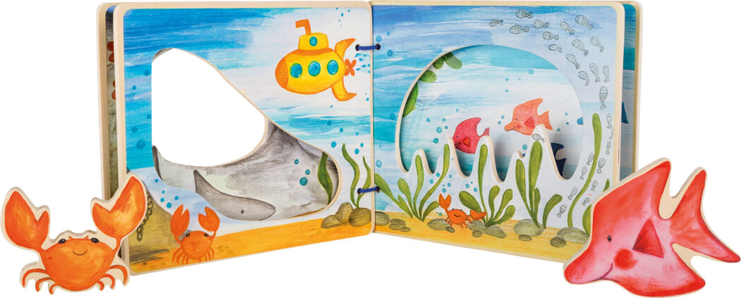 Small Foot interaktives Bilderbuch aus Holz Unterwasserwelt Small Foot interaktives Bilderbuch aus Holz Unterwasserwelt