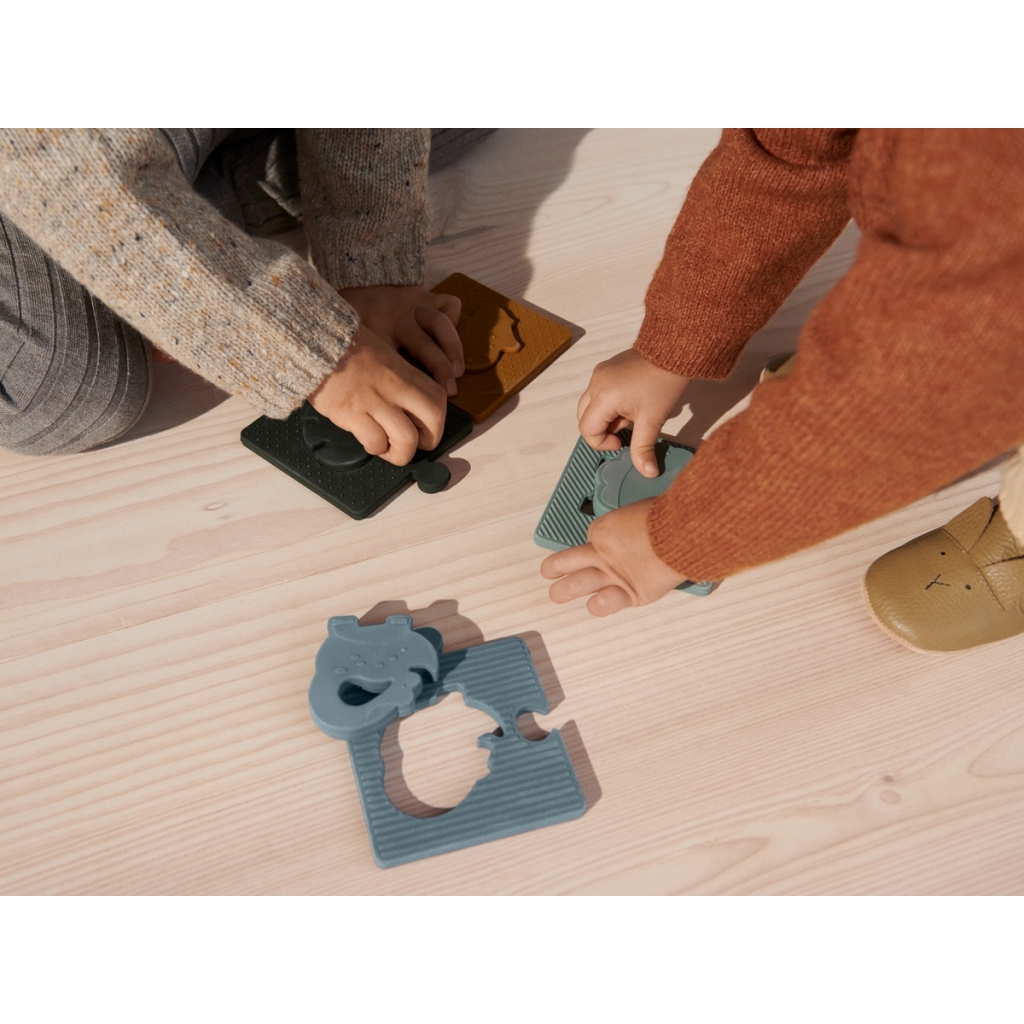 Liewood Silikon Puzzle Dino Blue multy mix