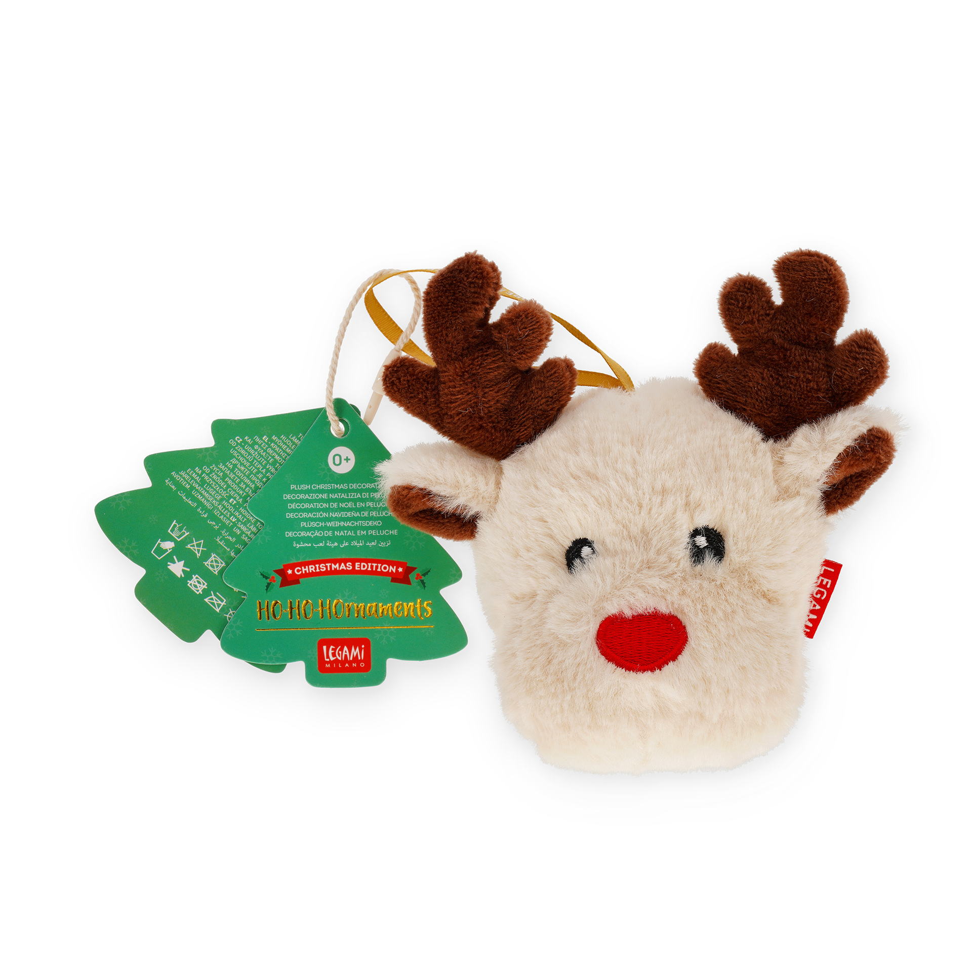 Legami Christbaumschmuck Ho-Ho-Hornament aus Plüsch Reindeer Rentier