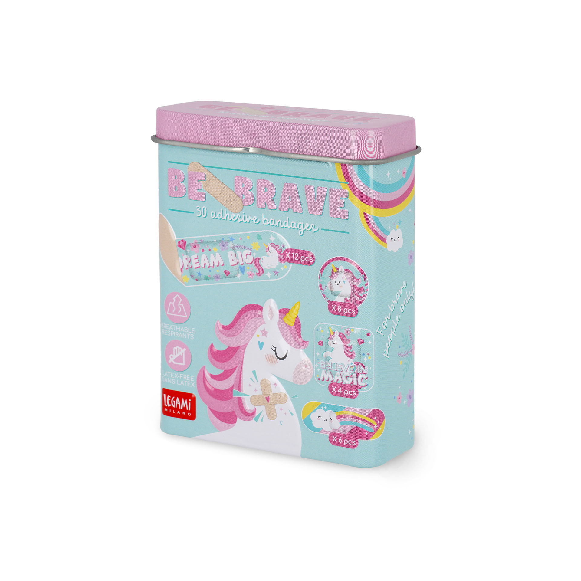 Legami 30 Bedruckte Pflaster Kinderpflaster Be Brave Unicorn Einhorn
