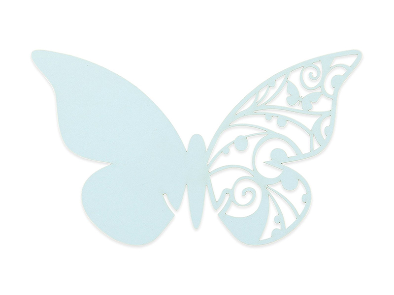 Elfenstall Namenskärtchen 10 Stück Schmetterling Hellblau