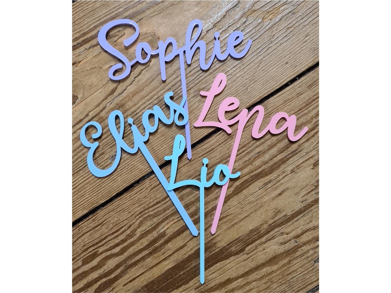 Personalisierter Cake Topper aus Acryl mit Wunschname