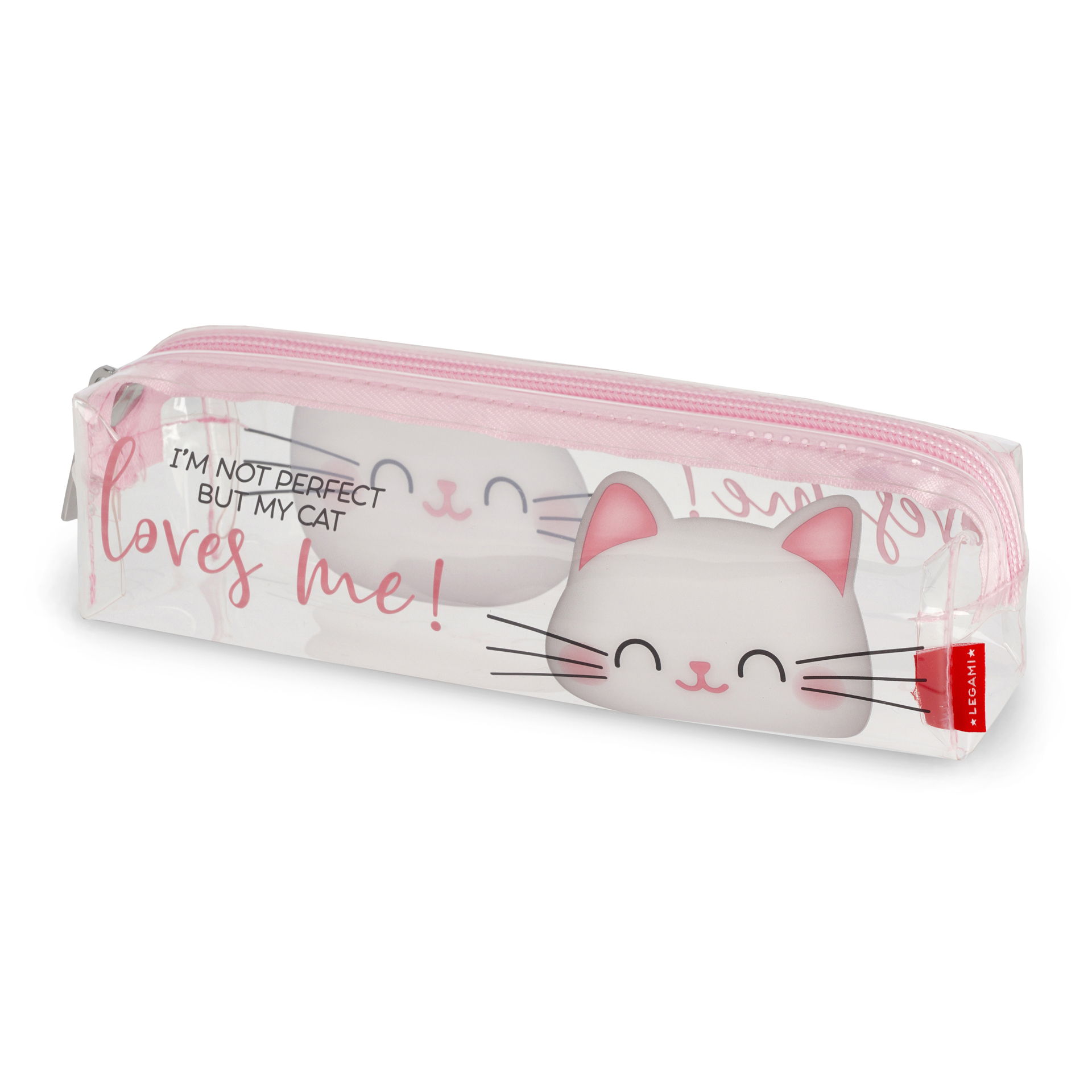 Legami Transparentes Schreibmäppchen Pencil Case Kitty Katze
