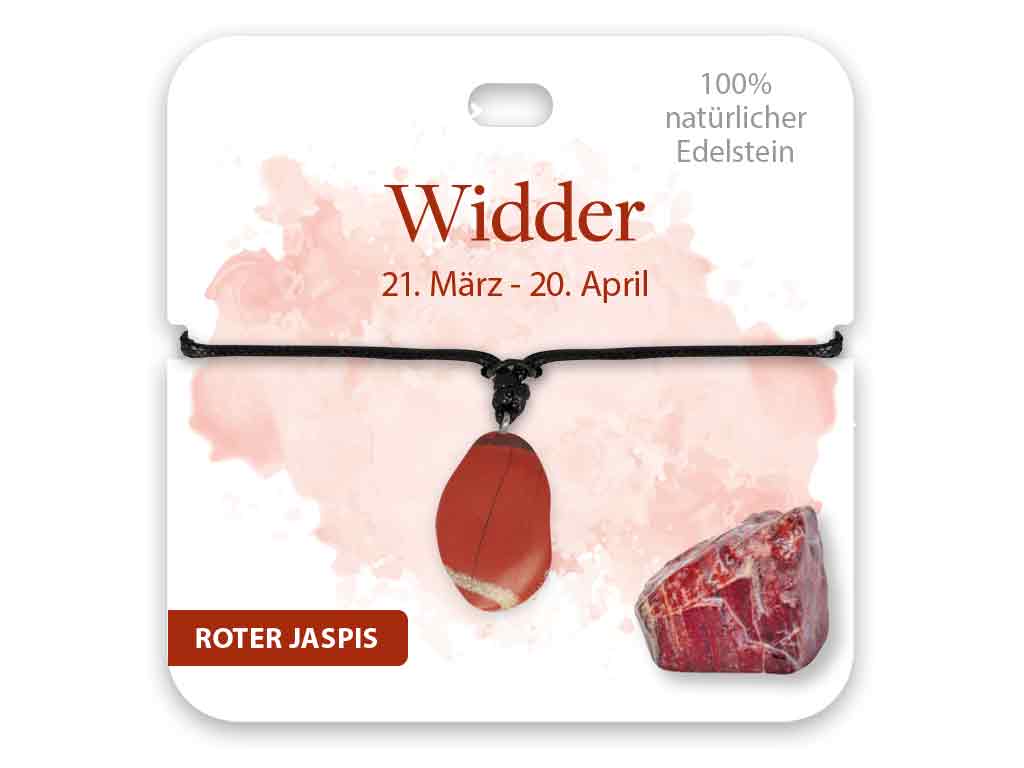 BB Klostermann Edelstein Kette Roter Jaspis Sternzeichen Widder