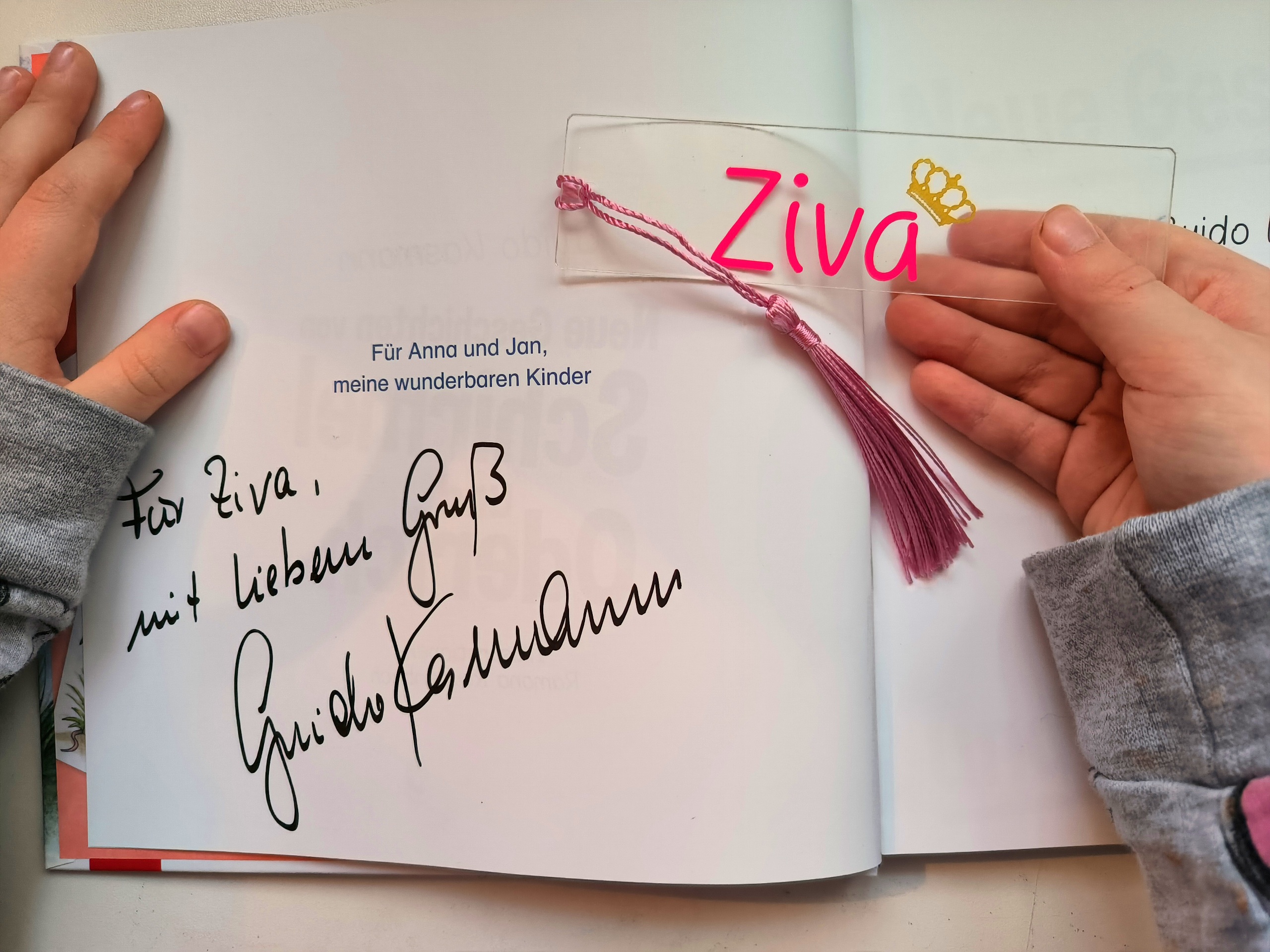 Personalisiertes Lesezeichen aus Acryl mit Wunschname