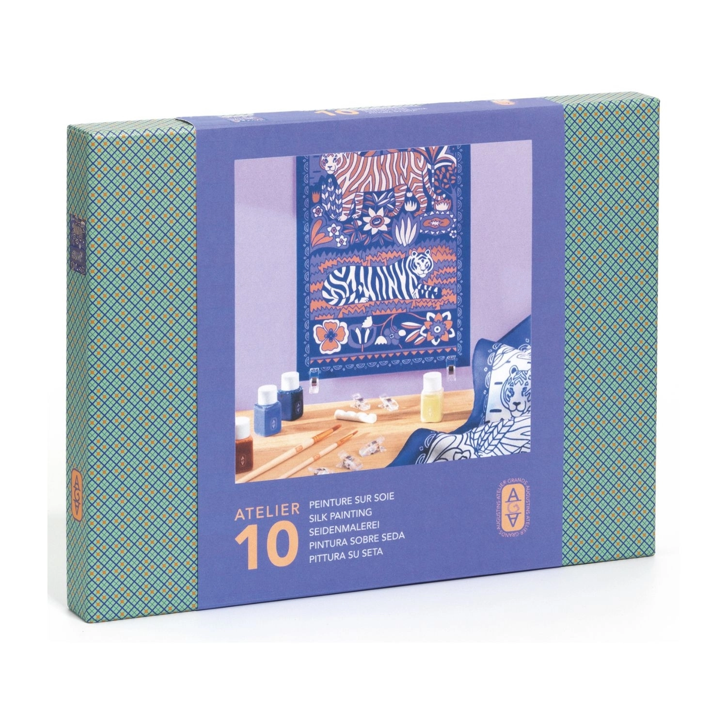 Djeco Atelier 10 Seidenmalerei Tiger Bastelset