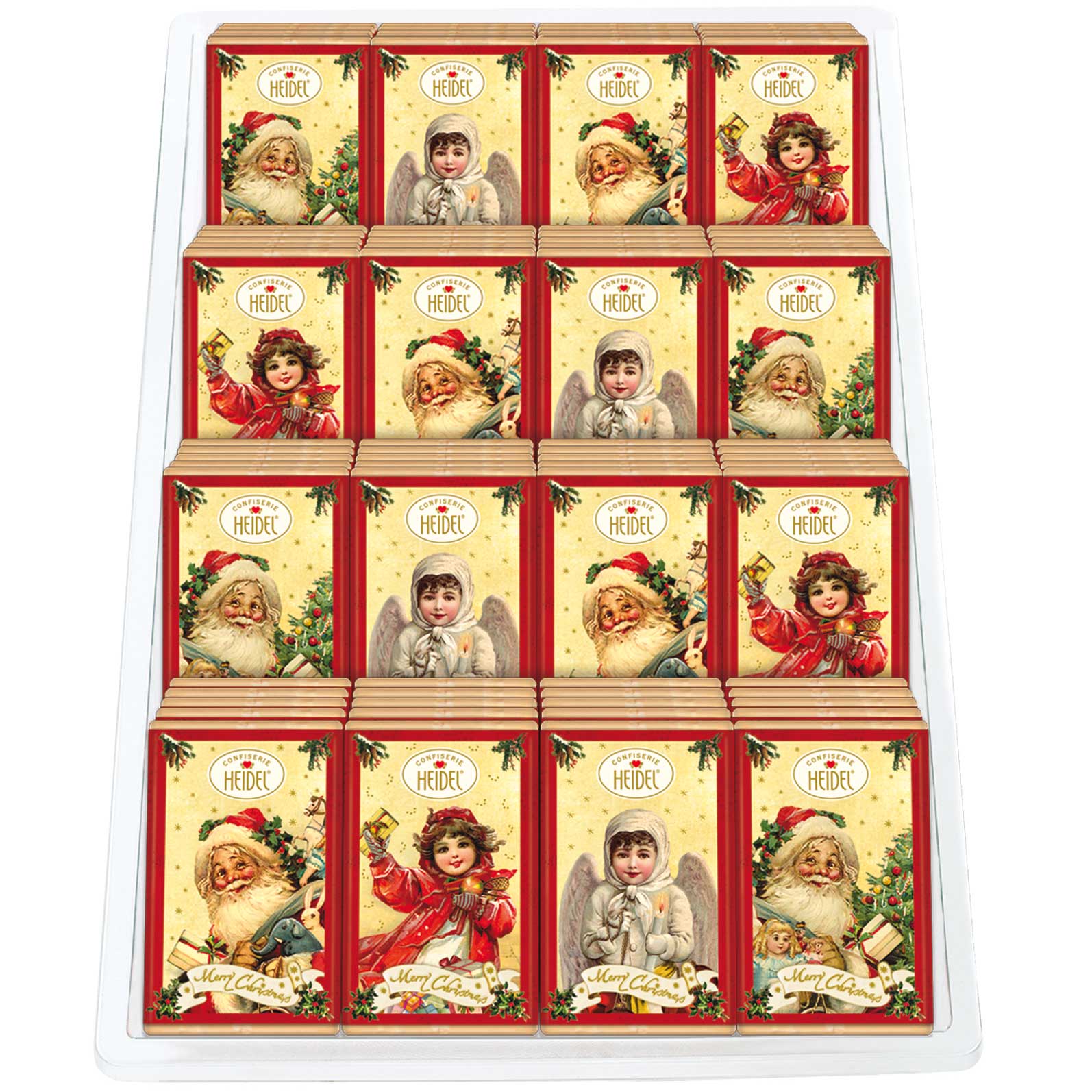 Heidel Weihnachts-Nostalgie Mini Schokoladen Täfelchen 10g, sortiert