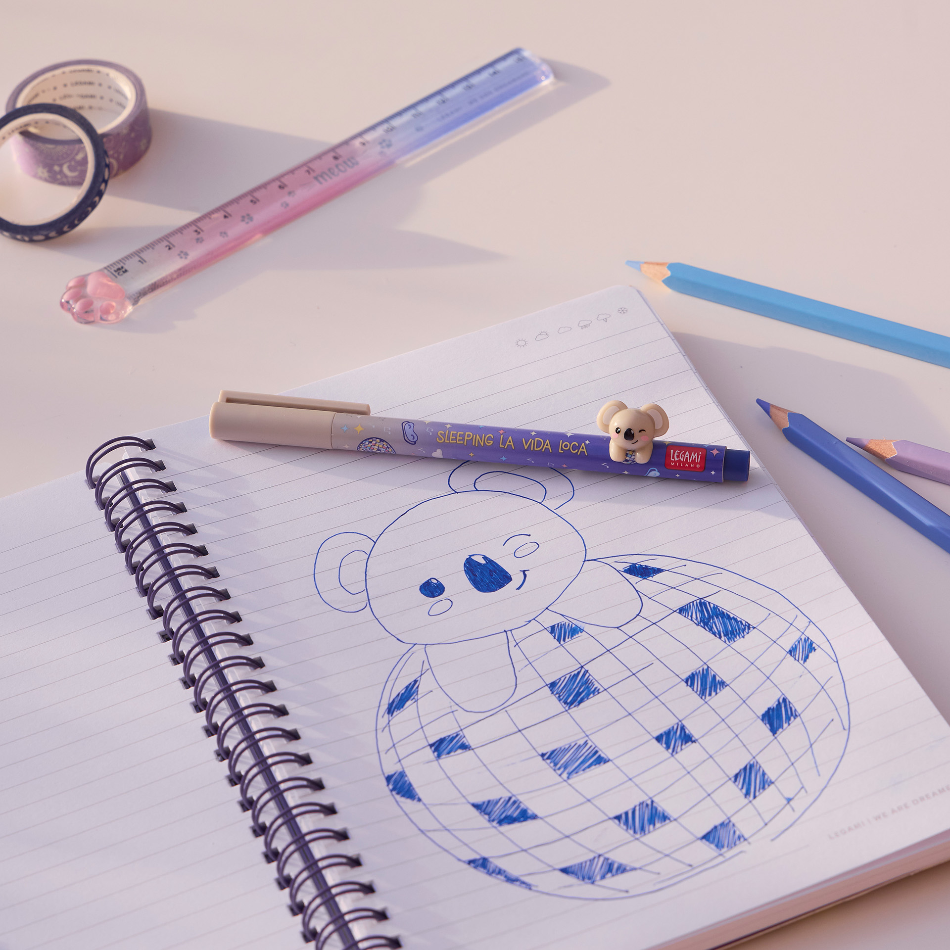 Legami Gel Stift Tierdeko Lovely Friends Sleeping la VIda Loca Koala