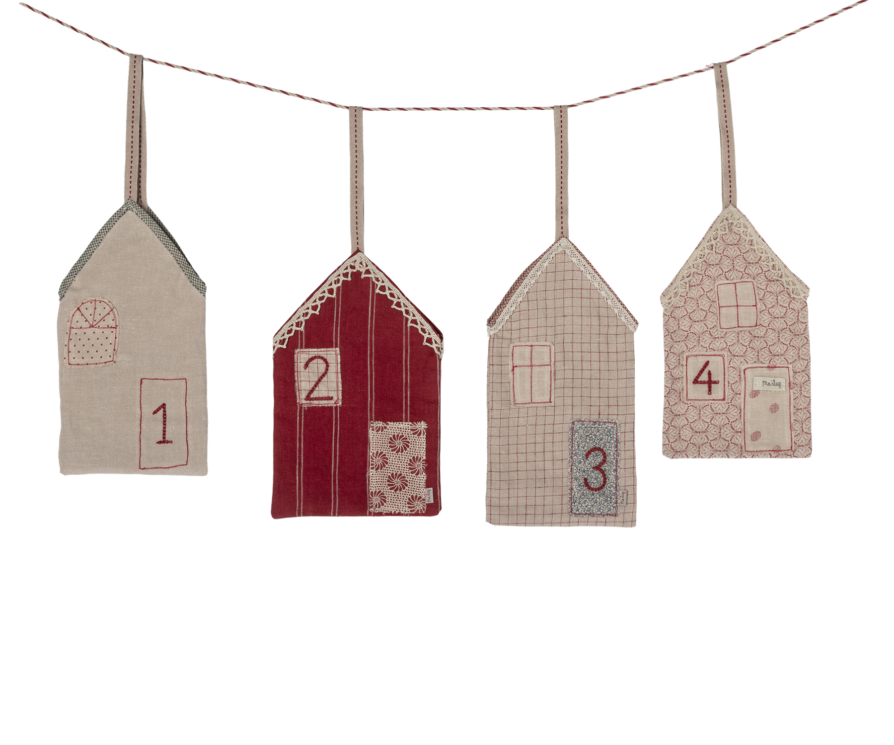 Maileg Adventskalender mit 4 Häusern zum Aufhängen