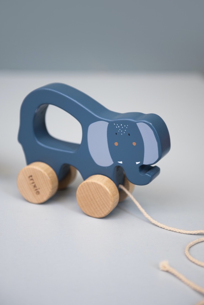 Trixie Holz-Nachziehtier Mrs Elephant Elefant blau Trixie Holz-Nachziehtier Mrs Elephant Elefant blau