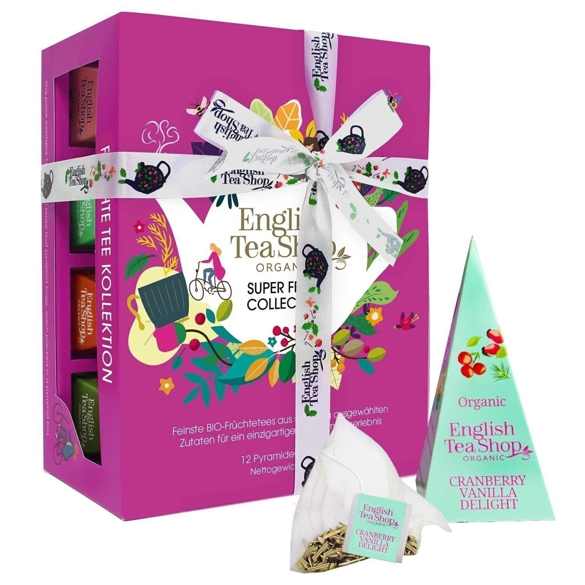 English Tea Shop Teegeschenk mit Schleife Super Fruit Tee Kollektion, 12 Stück
