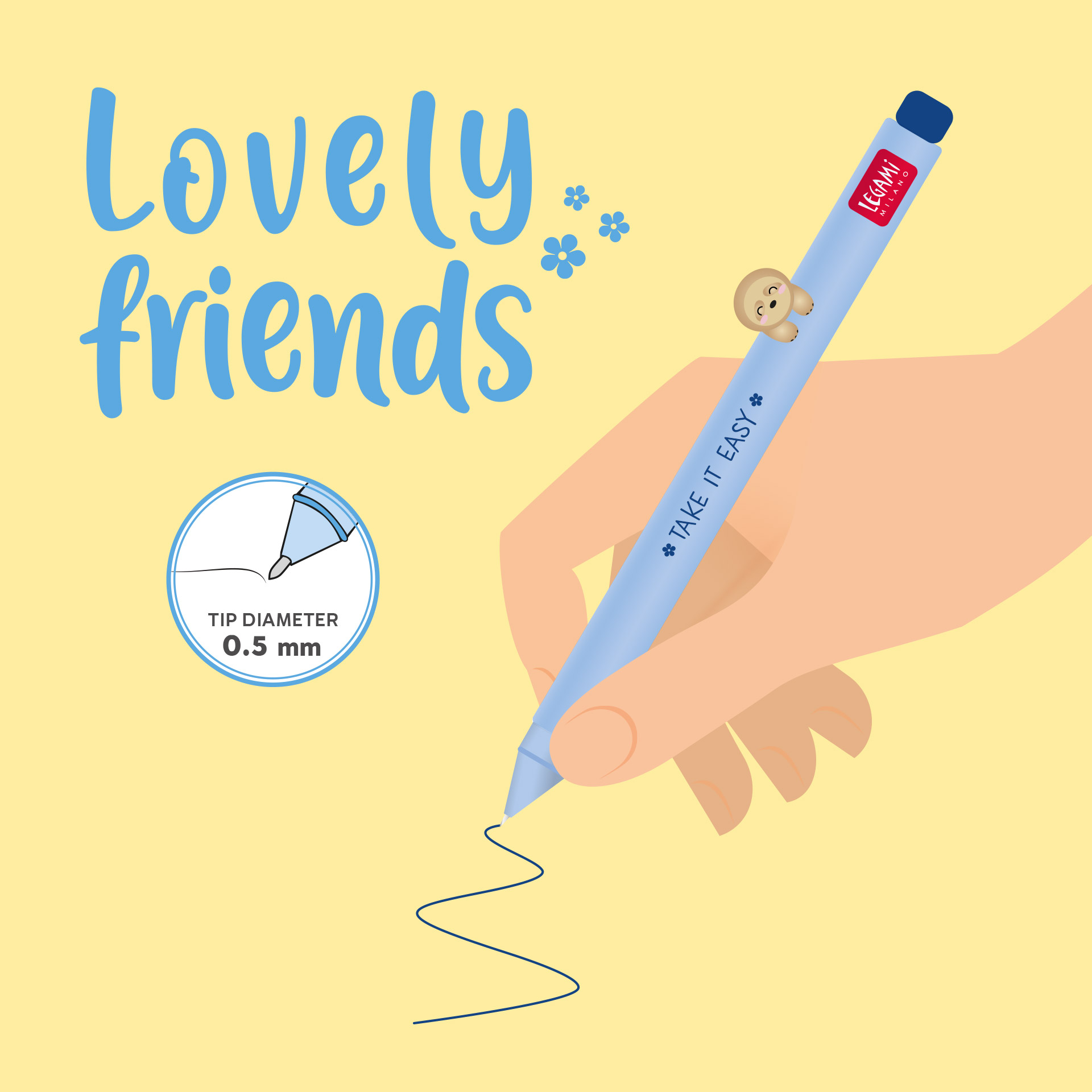 Legami Gel Stift mit Tierdeko Lovely Friends Sloth Faultier