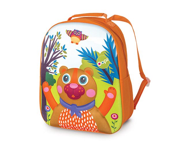 Oops Kinderrucksack 3D Rucksack Soft für Kinder Bär orange