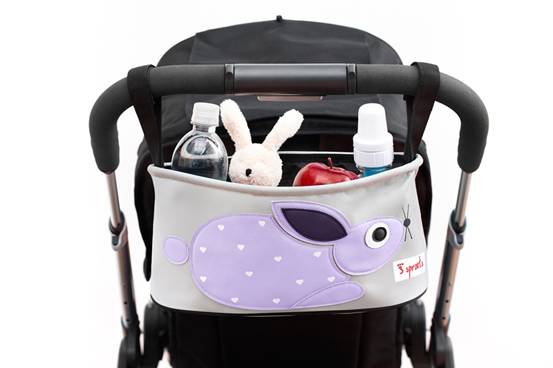 3 Sprouts Kinderwagentasche Kinderwagenorganizer Hase Kaninchen lila