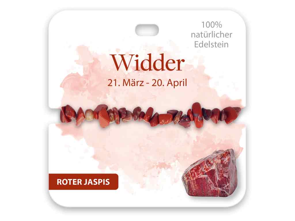 BB Klostermann Edelstein Armband Roter Jaspis Sternzeichen Widder