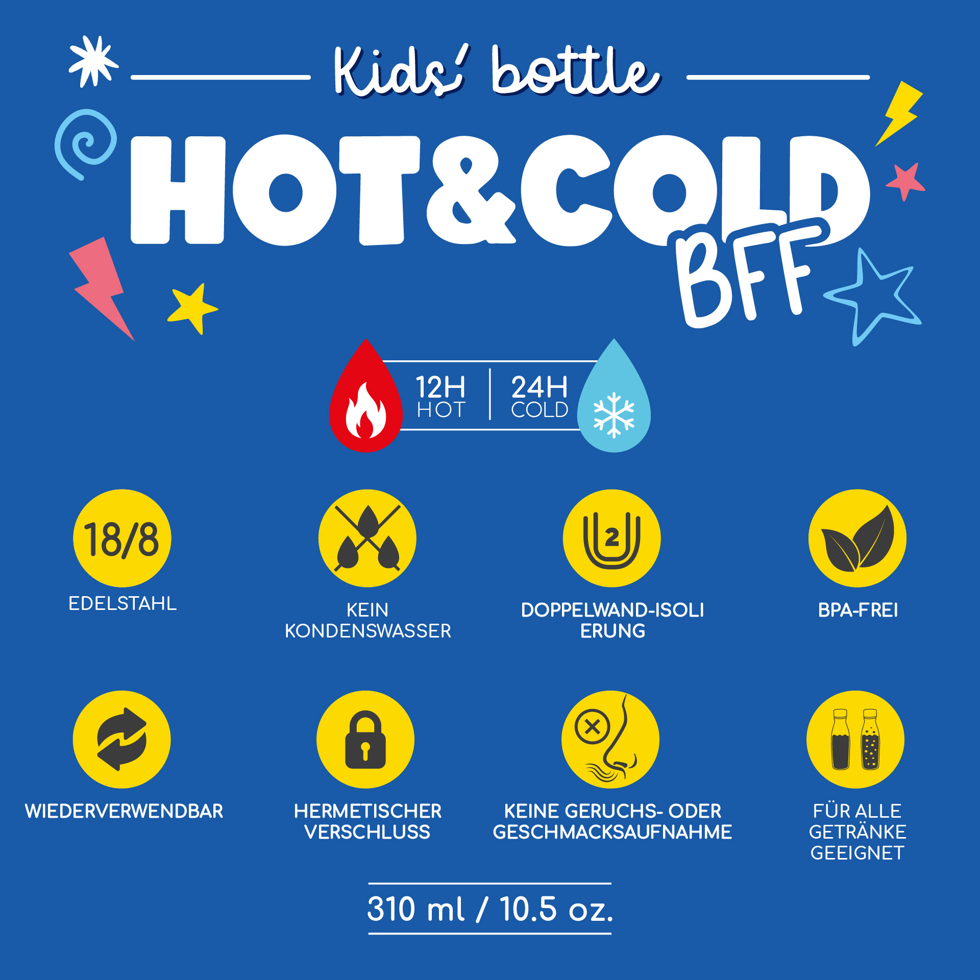 Legami Thermosflasche für Kinder Hot & Cold BFF Monster