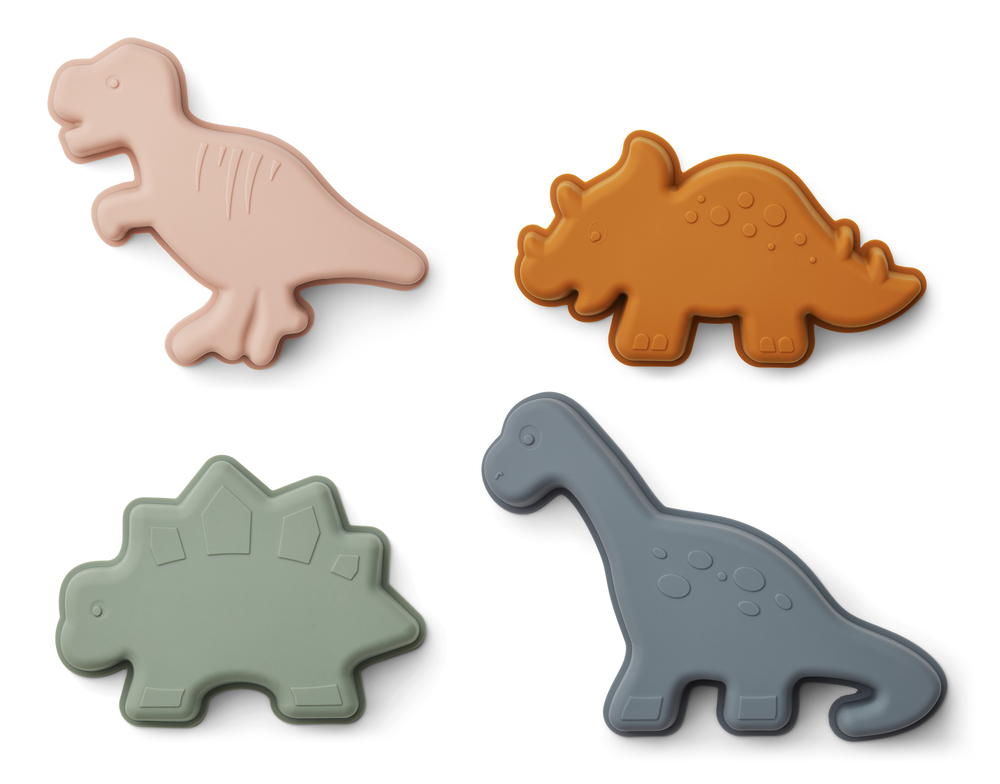 Liewood Sandförmchen aus Silikon Dino 4 Stück sandy mix Liewood Sandförmchen aus Silikon Dino 4 Stück sandy mix