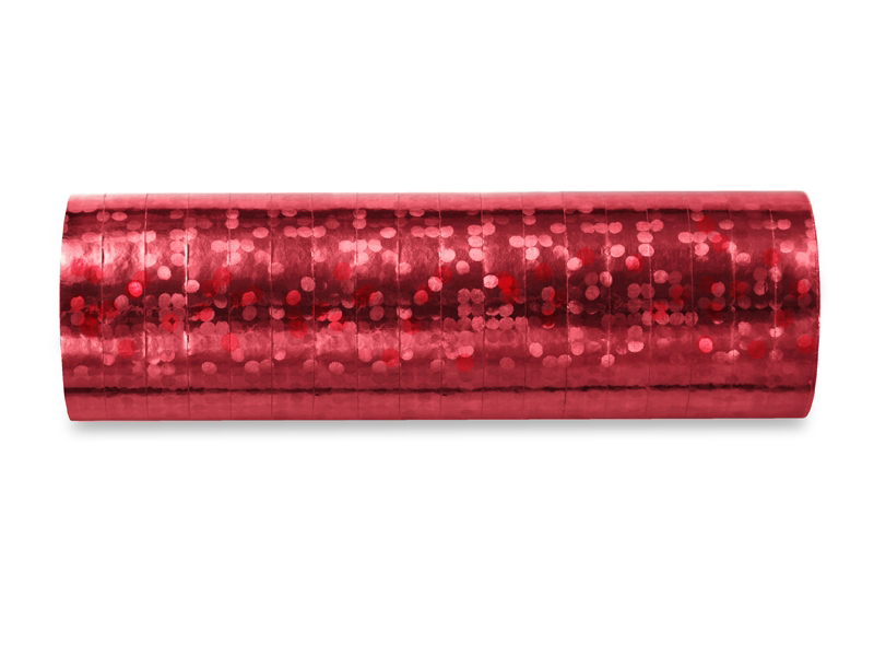 Metallic Luftschlange Glitzerluftschlange holografisch rot