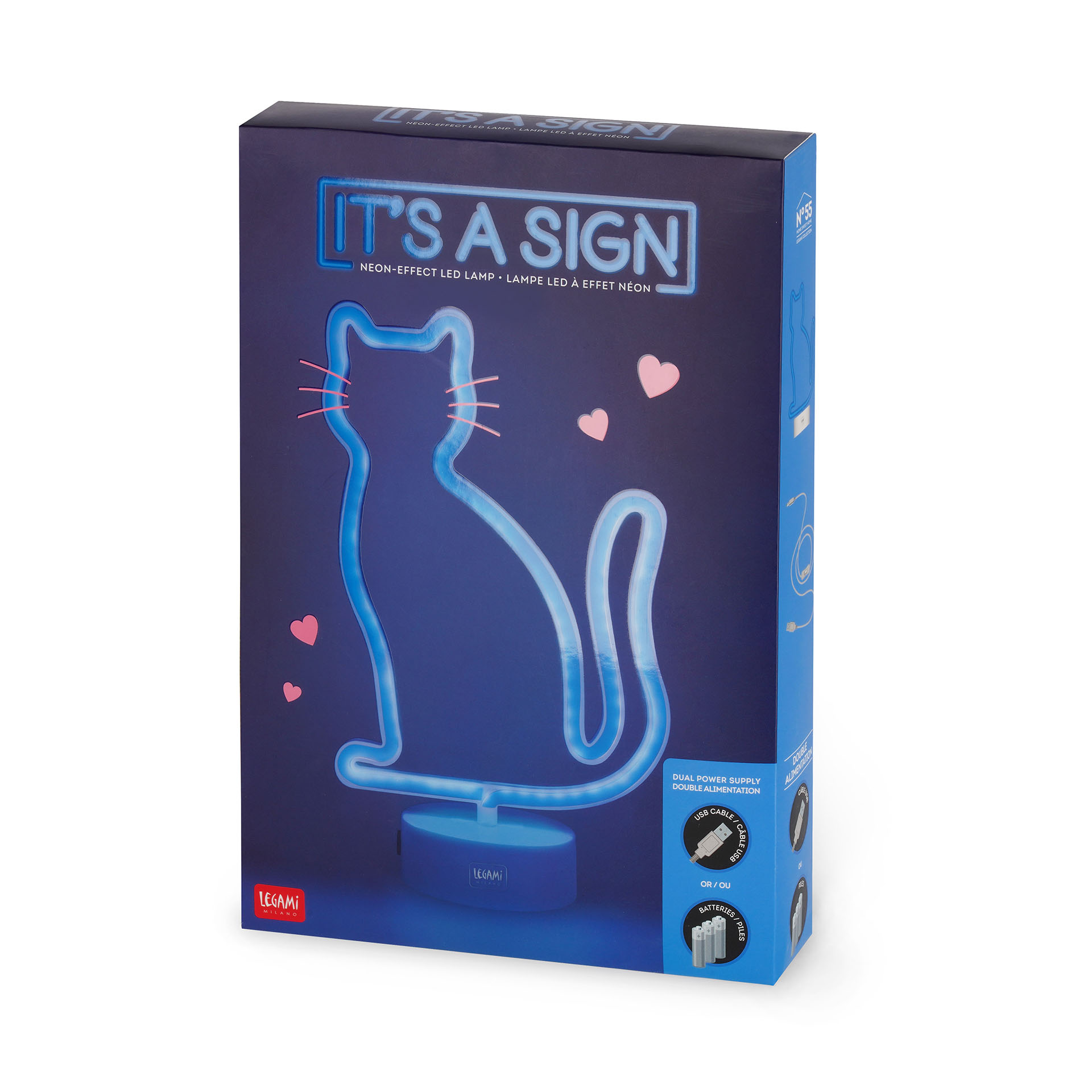 Legami Neon-Effekt LED Schild It's a sign Kitty Katze