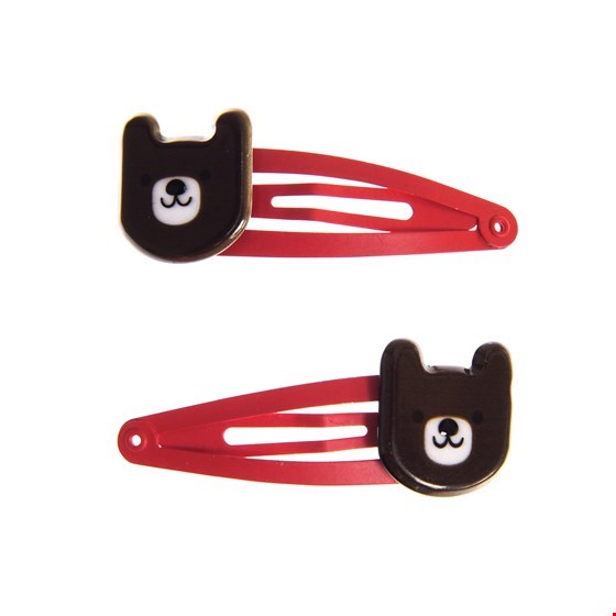Rex London Haarspangen Kinderhaarspangen Motiv Bär Teddy rot