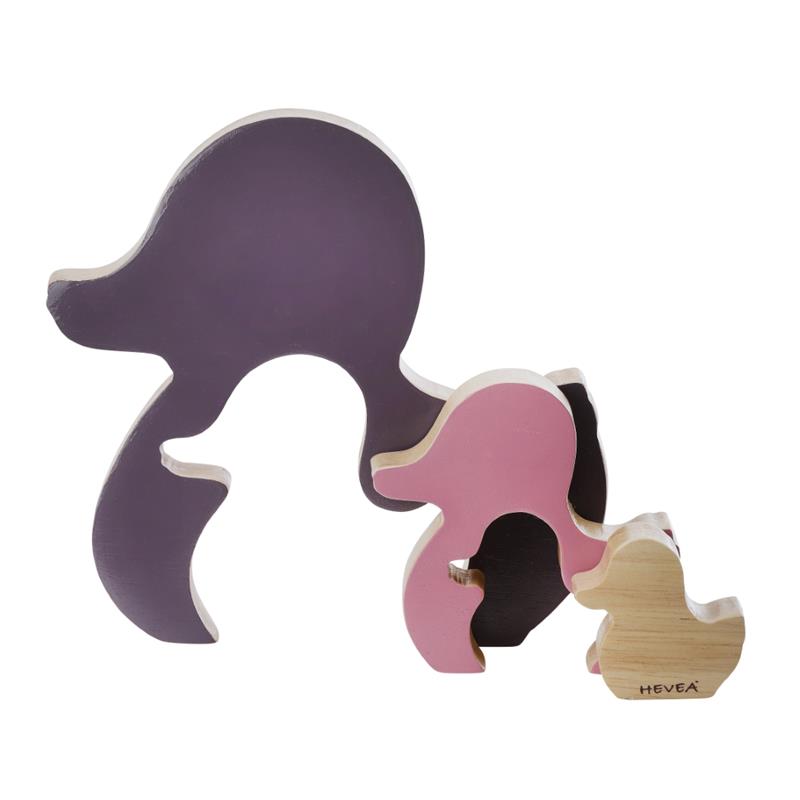Hevea Holzpuzzle Steckspiel Puzzle aus Holz Ente Kawan lila